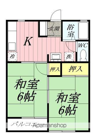 タウンズビルⅠ(2K/1階)の間取り写真