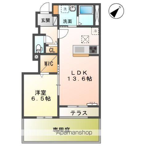 内房線 巌根駅 徒歩7分 2階建 築1年(1LDK/1階)の間取り写真