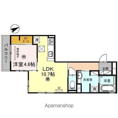 D-ROOMいえまる(1LDK/1階)の間取り写真