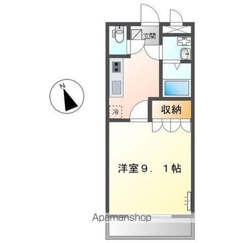 ベル・グラース ソレイユ(1K/2階)の間取り写真