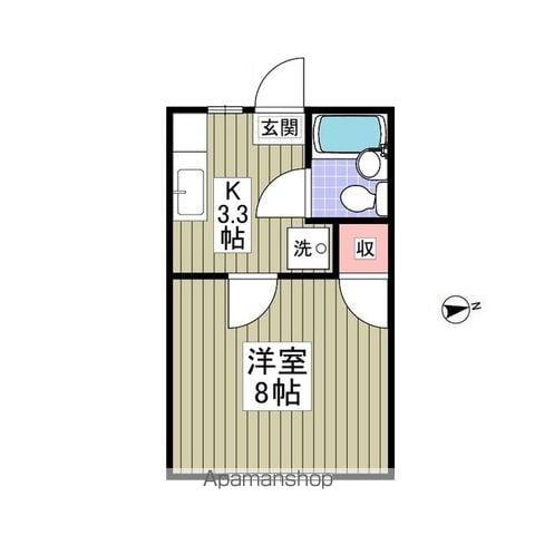 エーデルハイツ 邑楽郡(1K/2階)の間取り写真