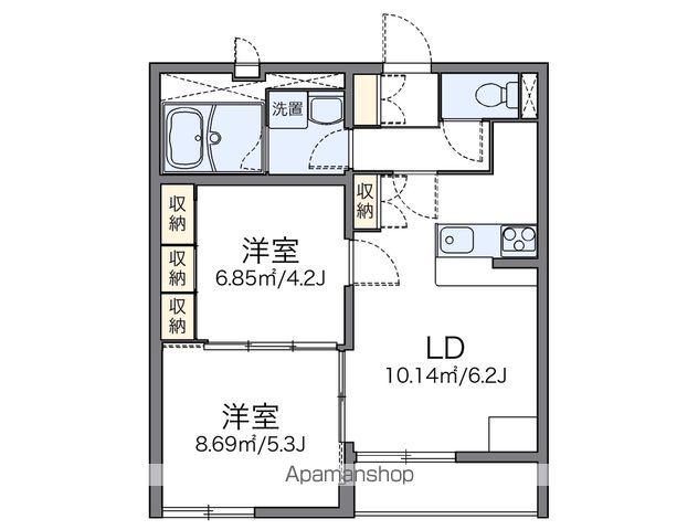 レオパレス上渋垂(2DK/2階)の間取り写真