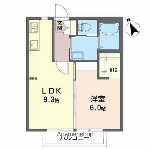 ディアスT&H A(1LDK/2階)の間取り写真