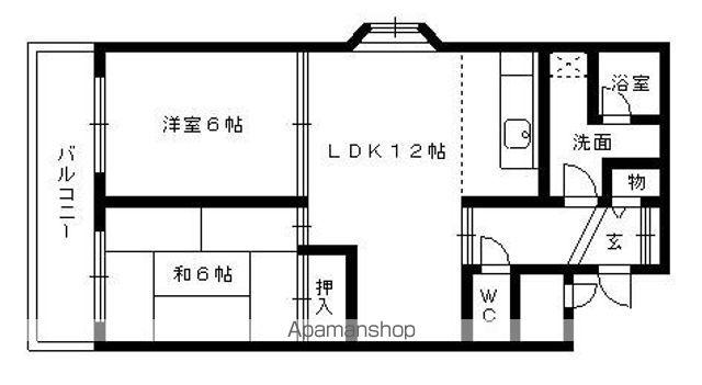 グレース川村(2LDK/4階)の間取り写真