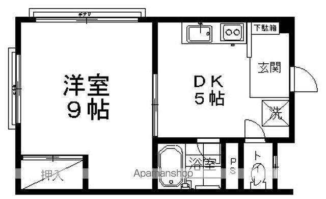 ヴィラ滝沢筑摩(1DK/3階)の間取り写真