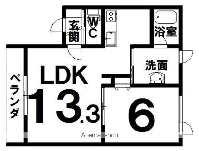LEVANTEⅡ(1LDK/3階)の間取り写真