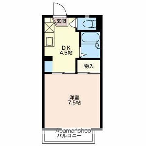 フレグランスしんC(1K/1階)の間取り写真