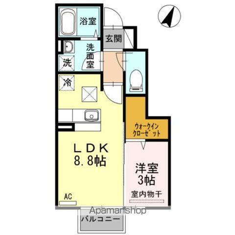 マシェリ ハウス(1LDK/1階)の間取り写真