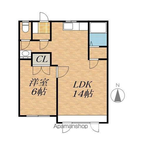 K&KコーポラスB(1LDK/2階)の間取り写真