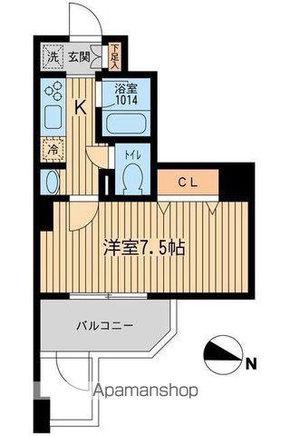 KDXレジデンス幡ヶ谷(1K/13階)の間取り写真