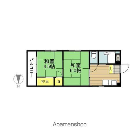 大東ビル(2K/4階)の間取り写真