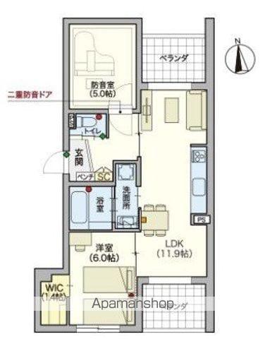 ヘーベルVILLAGE 砧3丁目(2LDK/2階)の間取り写真