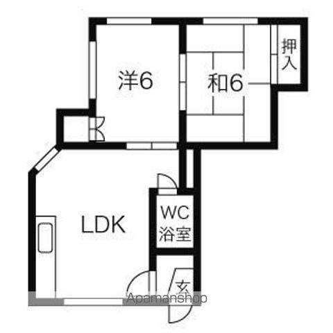 はまなすパーク(2LDK/2階)の間取り写真