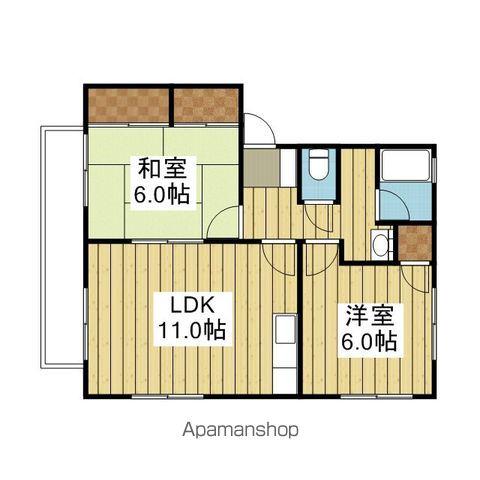 フェニックスコートB棟(2LDK/2階)の間取り写真