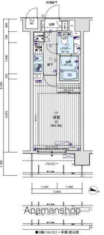 メインステージ滝野川桜通(1K/9階)の間取り写真