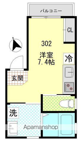 ルミエリア横浜(ワンルーム/3階)の間取り写真