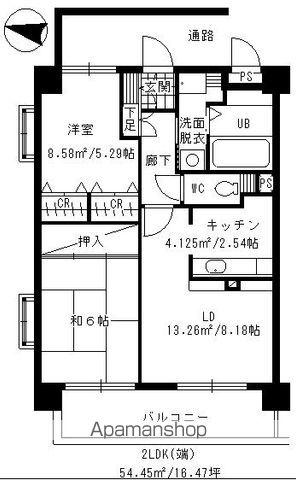 グランドステージ春日(2LDK/4階)の間取り写真