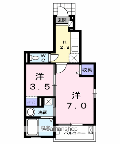 ジャン ノーブル I(2K/1階)の間取り写真