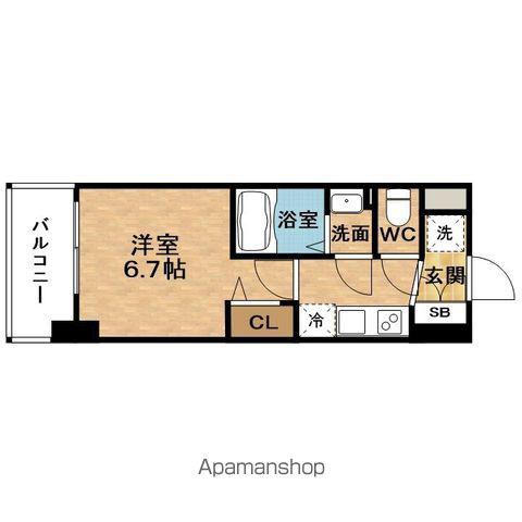 アリヴィス福島海老江(1K/5階)の間取り写真