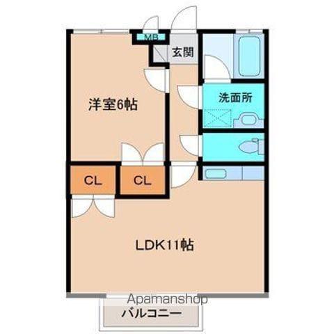 ラペシュル後藤(1LDK/2階)の間取り写真