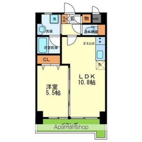 BELLE FONTAINE(1LDK/5階)の間取り写真