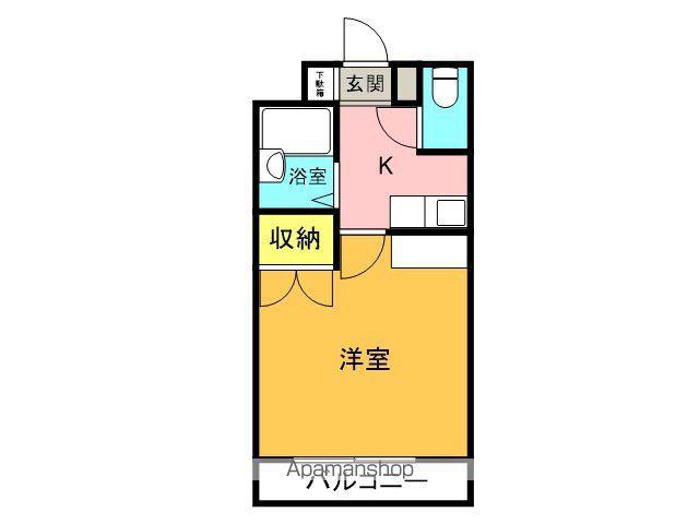 ハイヴィレッジマンション富岡(1K/2階)の間取り写真
