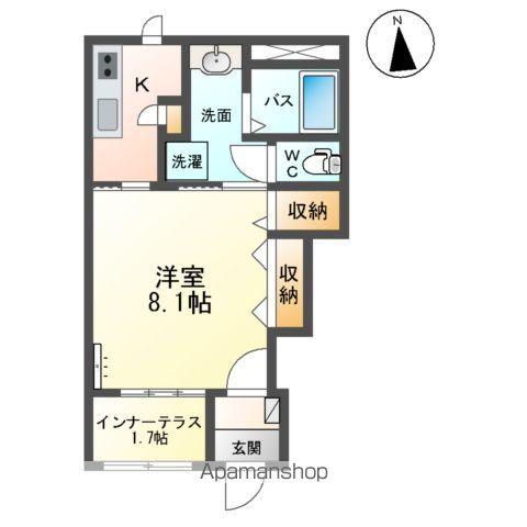 ベル・グラース(1K/1階)の間取り写真