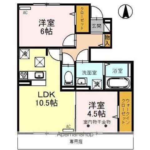 VIVERE(2LDK/1階)の間取り写真