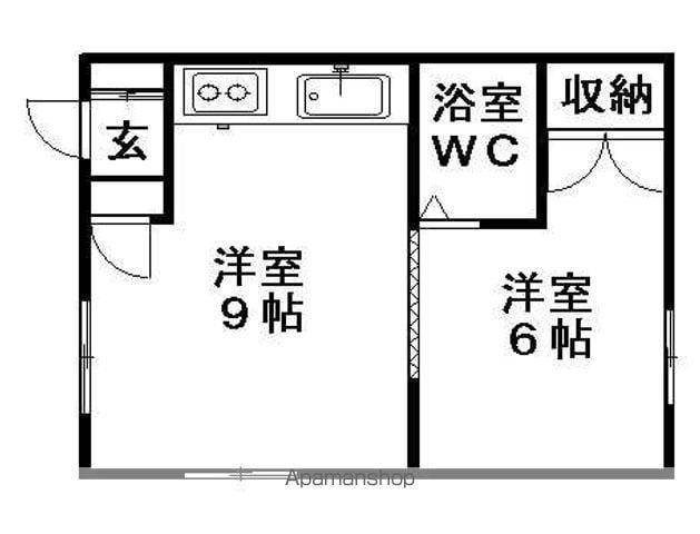 アートヒルズ西岡(1LDK/2階)の間取り写真