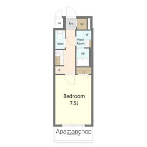 S-RESIDENCE堀田駅前FUTUR(1K/2階)の間取り写真