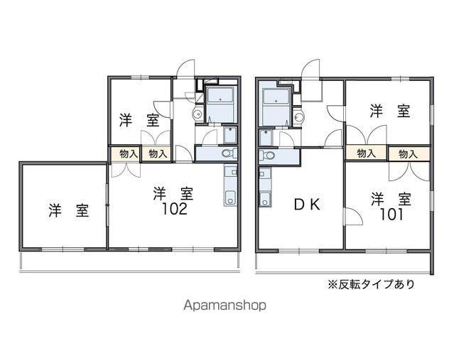 レオパレスGREEN・VIEW(2DK/3階)の間取り写真