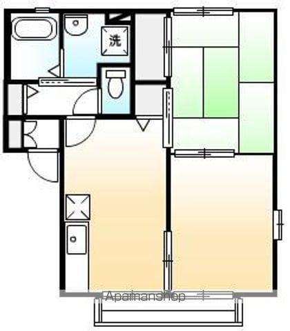 プロシードパレス(2DK/1階)の間取り写真