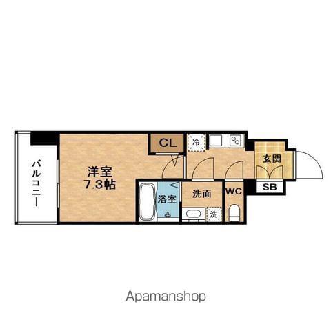 S-RESIDENCE OSAKADOSHIN(1K/14階)の間取り写真