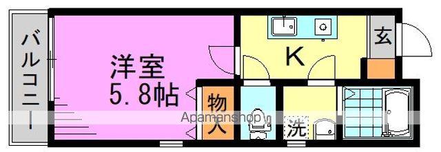 ミリーナ高円寺(1K/2階)の間取り写真