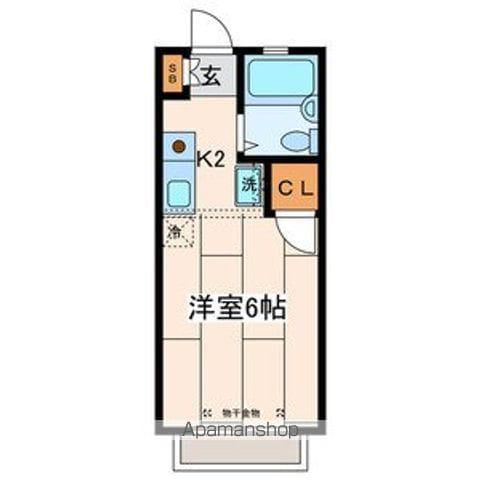 コーポ田中(ワンルーム/2階)の間取り写真