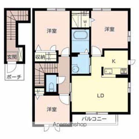 シャーメゾン南町ノ坪D(3LDK/2階)の間取り写真