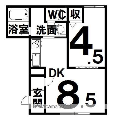 システ・エンデレPARTⅠ(1DK/2階)の間取り写真
