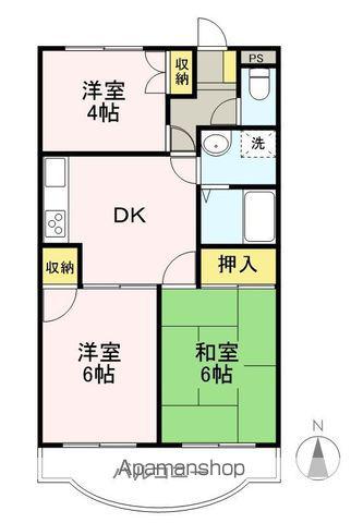 サンロイヤル18(3DK/3階)の間取り写真