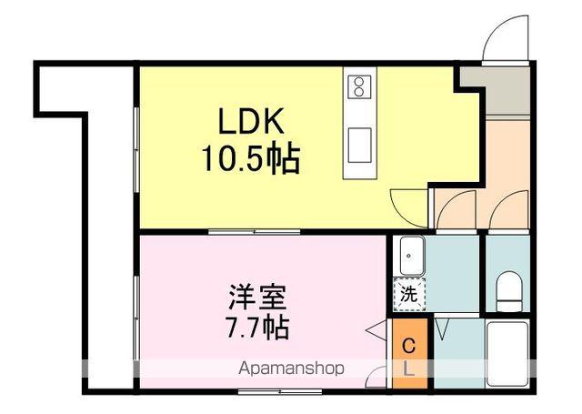 メゾンヒカリエ(1LDK/4階)の間取り写真
