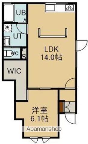 レアード湯浜(1LDK/1階)の間取り写真