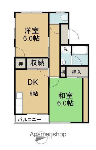 サンハイツ青木A棟(2DK/2階)の間取り写真