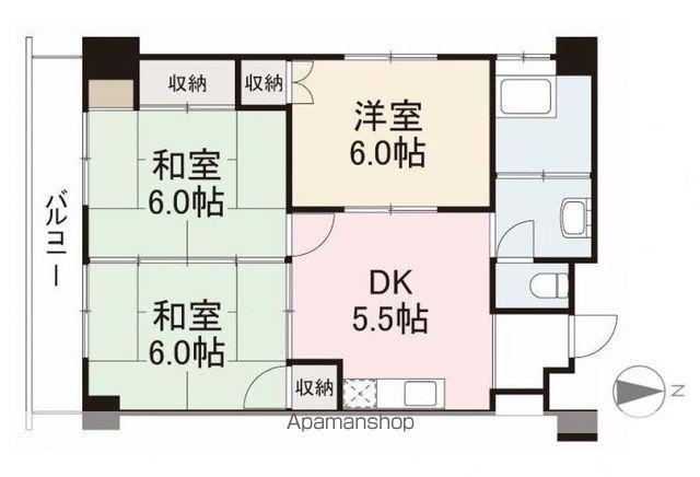 中村第一ビル(3DK/5階)の間取り写真