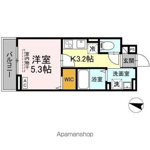 グリシーナヴァッレ(1K/1階)の間取り写真