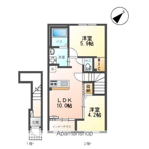 アジュマリー(2LDK/2階)の間取り写真