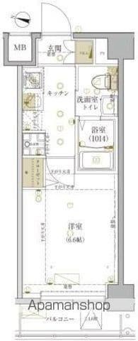 GROWS NISHI YOKOHAMA 2(1K/4階)の間取り写真