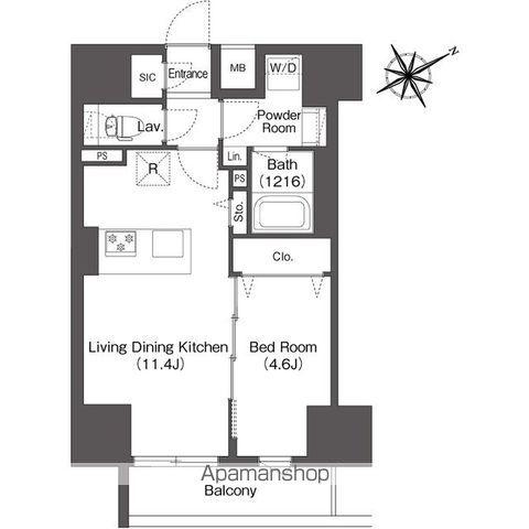 レフィールオーブ浅草橋(1LDK/8階)の間取り写真