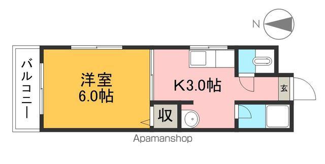 第二登勢(1K/2階)の間取り写真