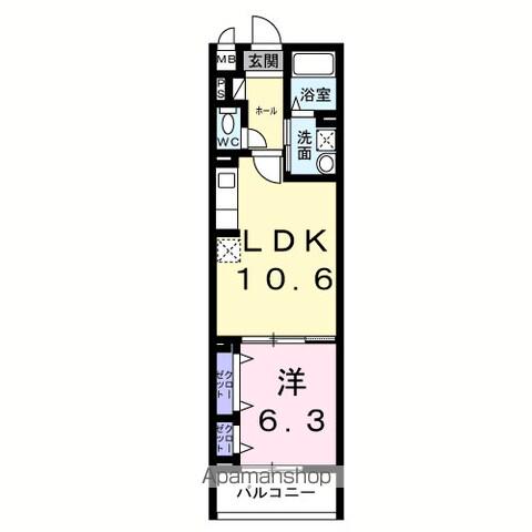 アドバンス(1LDK/3階)の間取り写真
