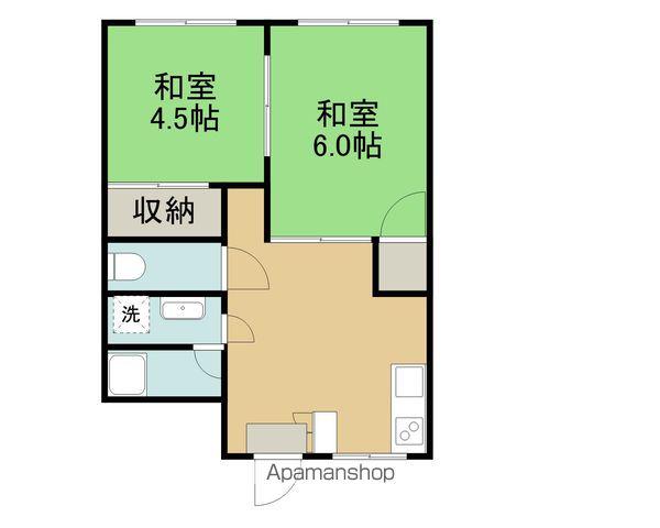 コーポ新町(2DK/1階)の間取り写真