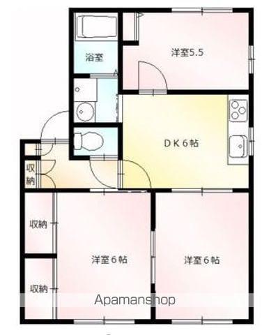 リヴェールかわたB(3DK/2階)の間取り写真